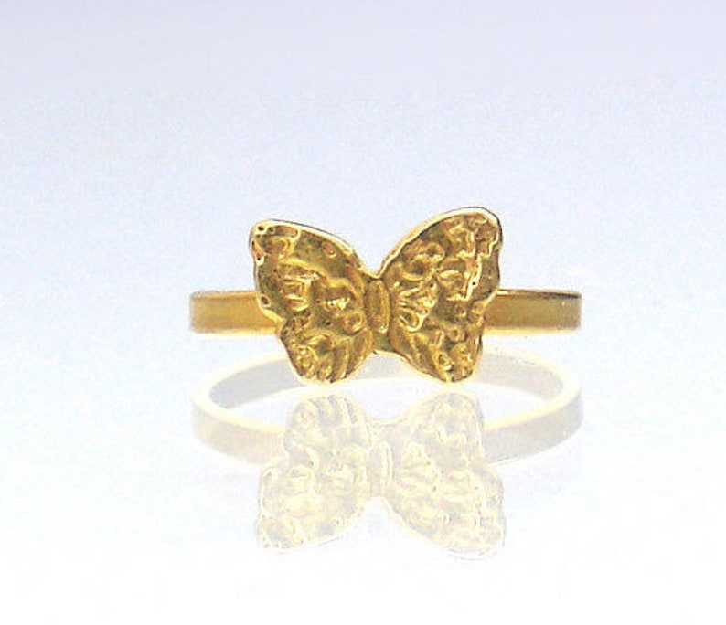 Butterfly Gift Butterfly Jewelry Midi Ring Cute Gold Tone Ring Summer Gift Girls Ring Thin Butterfly Ring Gold Butterfly Ring