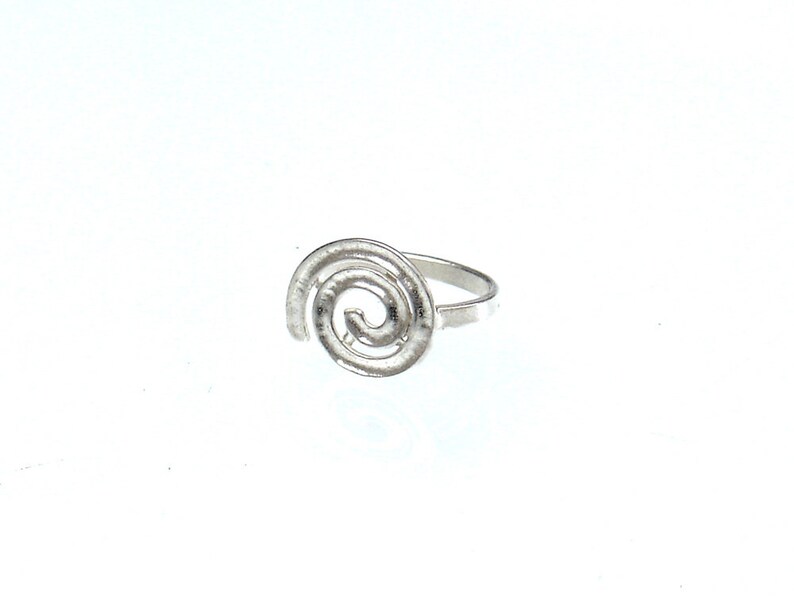 Girls Women Ring Ancient Greek Jewelry Silver Spiral Midi Ring 11mm Round Souvenir From Greece All Sizes Brass Silver Plated