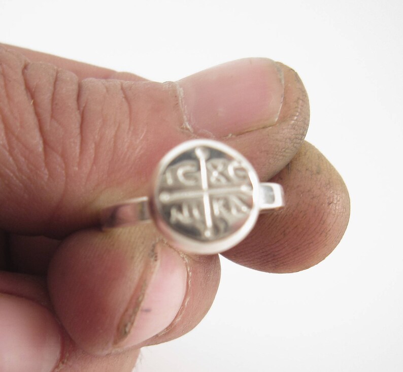 Jesus Ring Greek Orthodox Ring Jesus Symbol 1cm Etsy