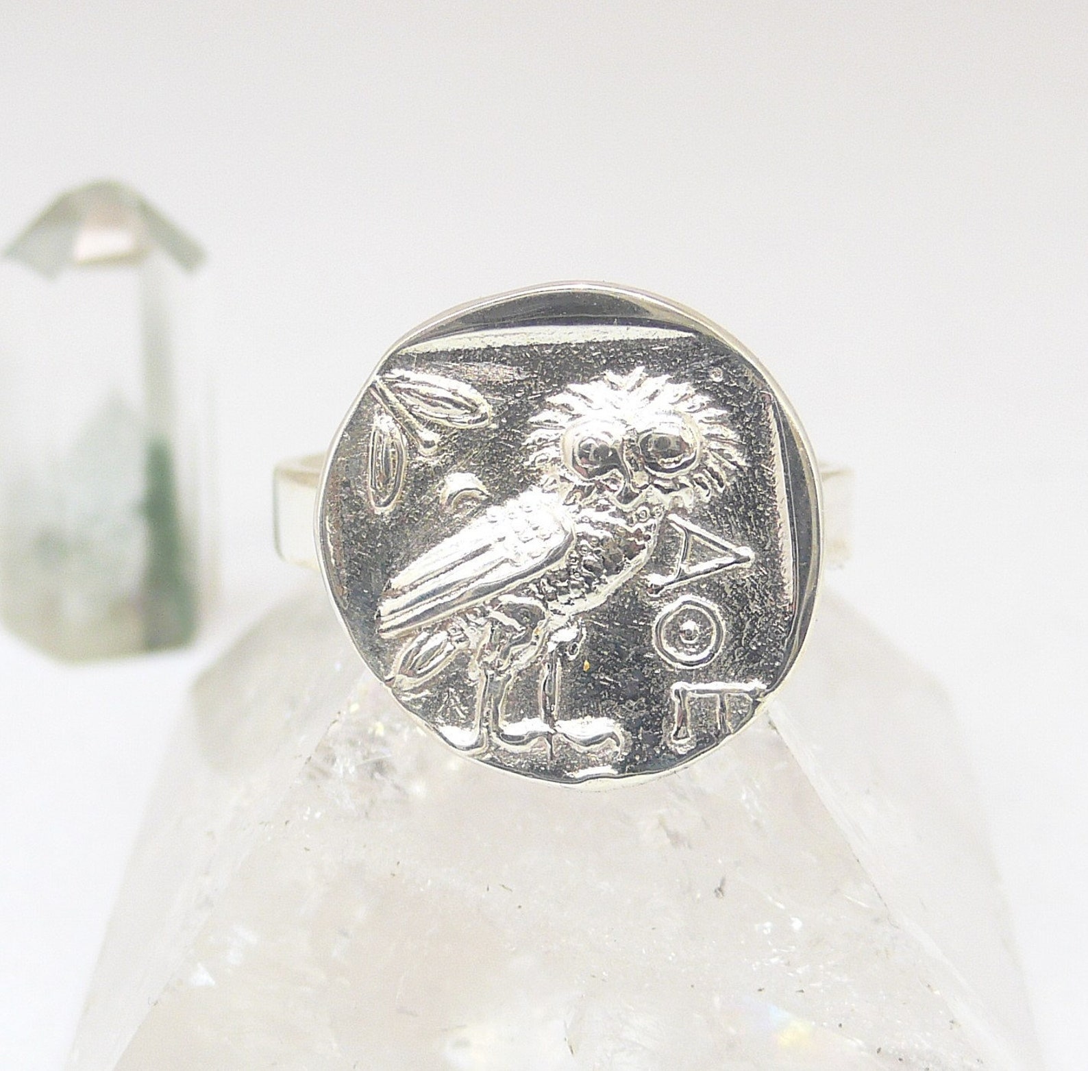 Athena Owl Ring Unisex Ring Ancient Bird Owl Of Etsy Nederland
