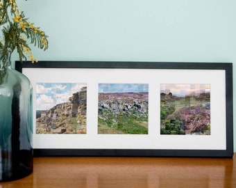 Peak District Print - Triptych - Stanage, Burbage, Higger Tor Print - Kate Cooper Photography - Photography Print