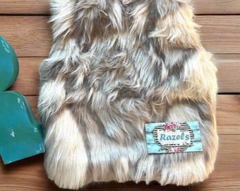 Gilet en fausse fourrure pour filles : gilet bohème