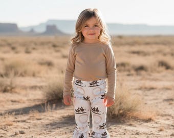 Girls' Team Roping Bell Bottoms: Western Rodeo Flare Pants