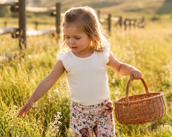 Baby Bell Bottoms, Highland Cow Floral Flare Pants, Girls Western Wear, Cowgirl Bells