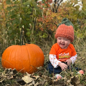 Gorro de calabaza para bebé niño pequeño, gorro de Halloween tejido a mano