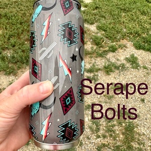 16 oz Stainless Steel Tumblers | Western Tumblers Feature temperature control - keep your beverage hot or cold. Sleek design fits everywhere! Choose from 4 designs: Pink Cowgirl, Serape Bolts, Yeehaw & Floral Serape. Ships FREE with $35+ purchase.