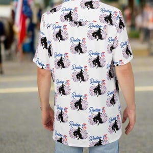 Patriotic Bronc Rider Hawaiian Shirt: 4th of July Rodeo Button Down
