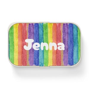 Personalized Rainbow Bento Box,  Custom Kids Lunch Container, Back to School