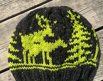 Hand-Knit Elk & Deer Hat: Funny Hunter Gift