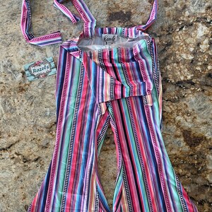 Girls Jumpsuit / Suspender Flared Trousers / Serape Stripe Toddler BOHO Suspender Overalls Serape Jumpsuit Only