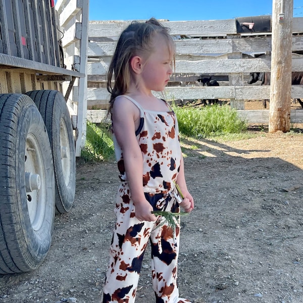 COW PRINT Romper /Cow Romper / Western Cowprint Cowgirl Jumpsuit