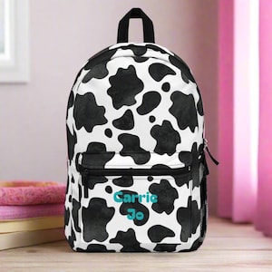 Custom Cow Print Backpack: Western Style School Bag