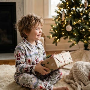 Kids Cowboy Santa Button Down Christmas Pajamas | Western Matching Family PJs | Baby-14/16