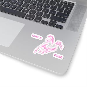Wilde en gratis paardenstickers voor laptop, telefoonhoesje, notebook, Kindle, scrapbooking, leuk cowgirlcadeau, sticker paard