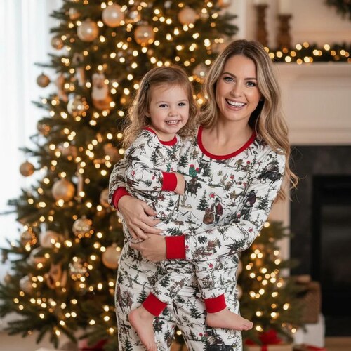 Cowboy Santa Christmas Pajamas Family Matching Western Pjs