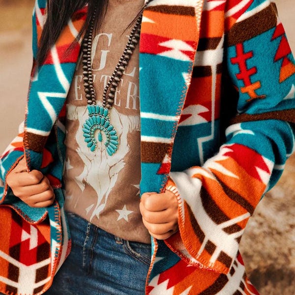 Western Jacket | Southwestern Blazer Cardigan | Fall Colors Jacket