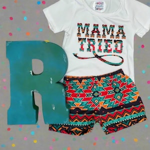 Aztec Mama Tried Baby Short Set: Western Outfit