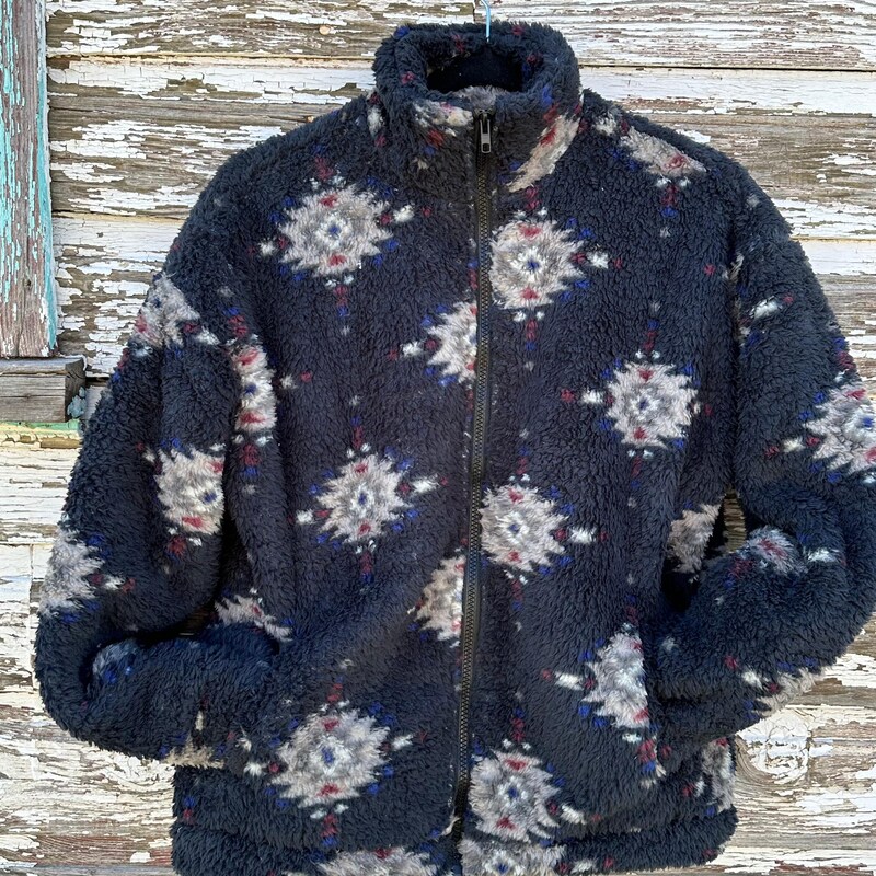 Black Combo Aztec Sherpa Jacket