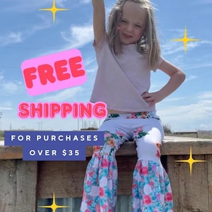 Stay Wild Girls Bell Bottom Outfit STAY WILD Shirt, Serape Bell Bottoms -Razels