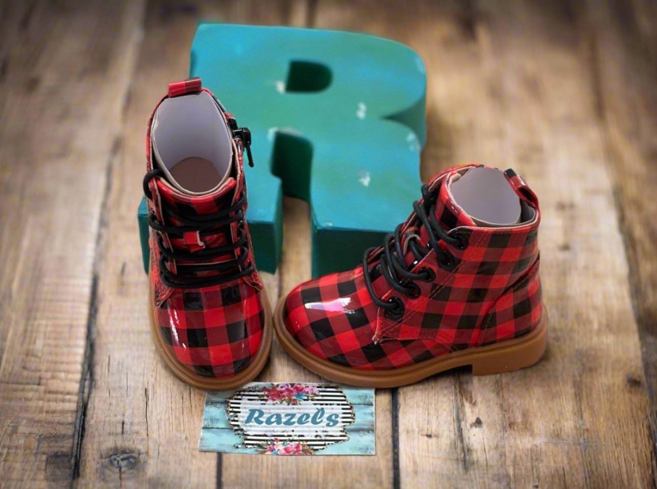 Buffalo plaid womens boots online