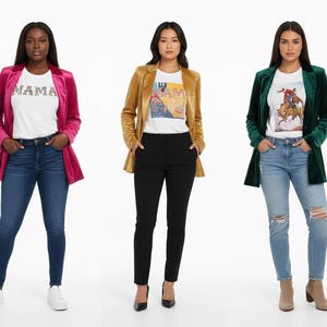 Blazer western en velours | Veste business décontractée pour femme image 1