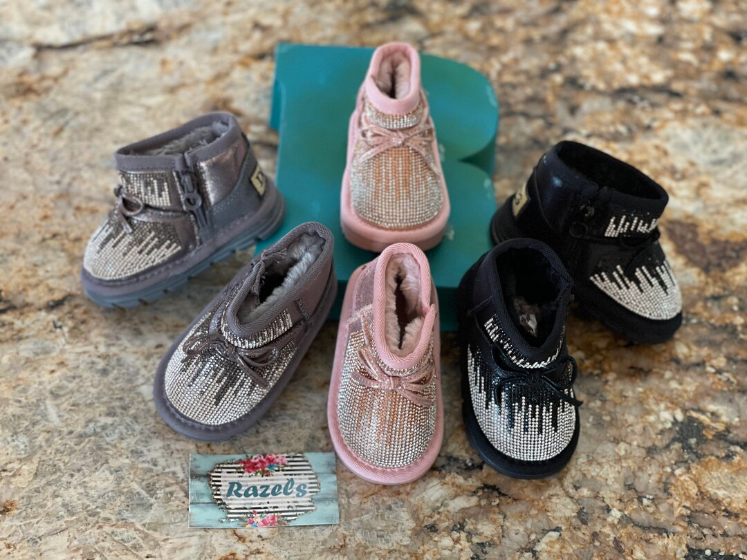 Glitter Winter Boots, Fur Lined Baby Toddler Sparkle Boots Etsy