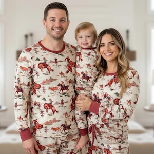 Last Rodeo Pyjamas COWBOY PAJAMAS, Retro Western Pajama Set | Vintage Cowboy Rodeo Print ...