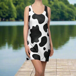 Cow Print Racerback Dress: Farmhouse Chic Summer Coverup