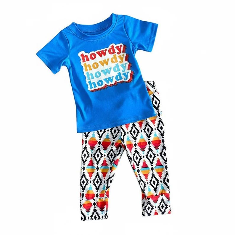 Westernoutfit voor jongens, Howdy-shirt en joggingbroek, tweedelig kinderset afbeelding 7