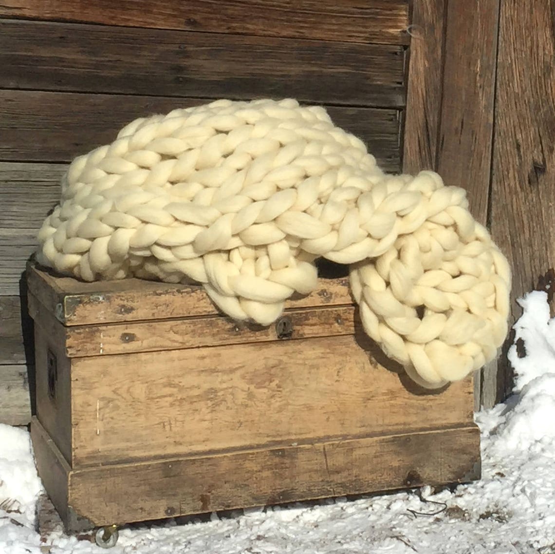 MADE In MONTANA Extreme Natural Wool Knit Blanket Handmade Etsy