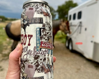 Western Tumbler: Stainless Steel Cowgirl/Cowboy Water Bottle