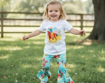 Girls’ Cowgirl Outfit | Retro Cowboy Shirt & Bell Bottoms CLOSEOUT - ONLY  15 | FINAL Sizes: 2t, 3t  4t