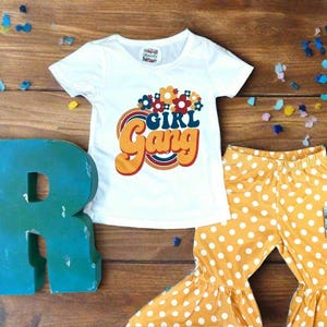 Retro Floral Tee & Yellow Polka Dot Bell Bottoms Outfit image 5