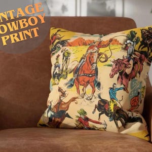 Funda de almohada estilo vaquero vintage / Funda de cojín de gamuza sintética estilo western (solo la funda)