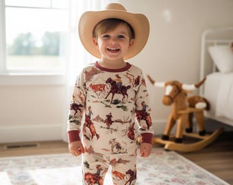 Pyjama cowboy enfant - pyjama vintage rodéo imprimé