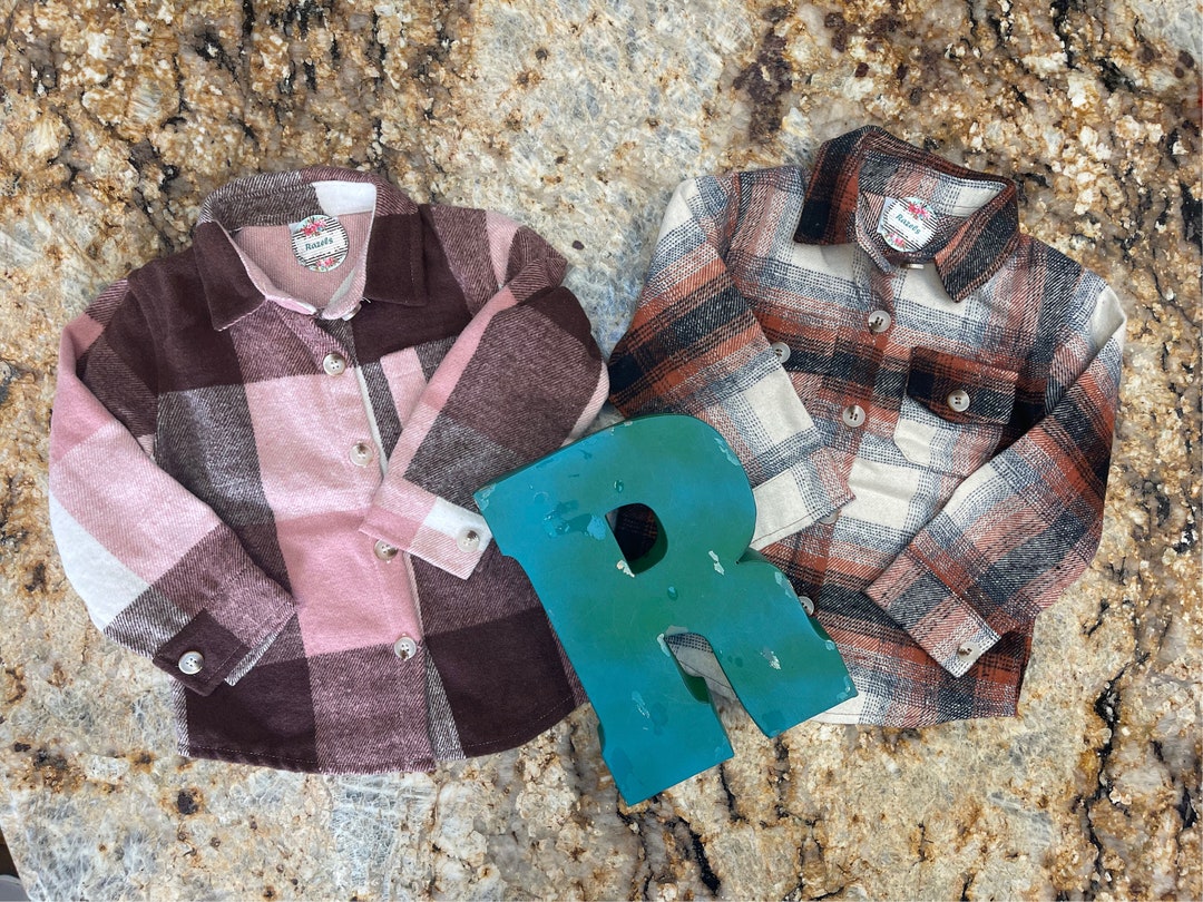 KIDS SPRING Plaid Flannel SHACKET, Layering Button up Shirt - Etsy