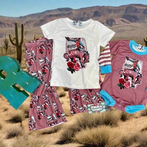 COWGIRL KIDS, Matching Sister Outfits | Cowboy Ranch Sibling Sets | Western Sister Gifts, Western Bell Bottoms, Western Onsie