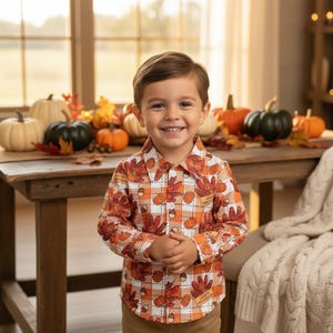 boys thanksgiving turkey button up shirt