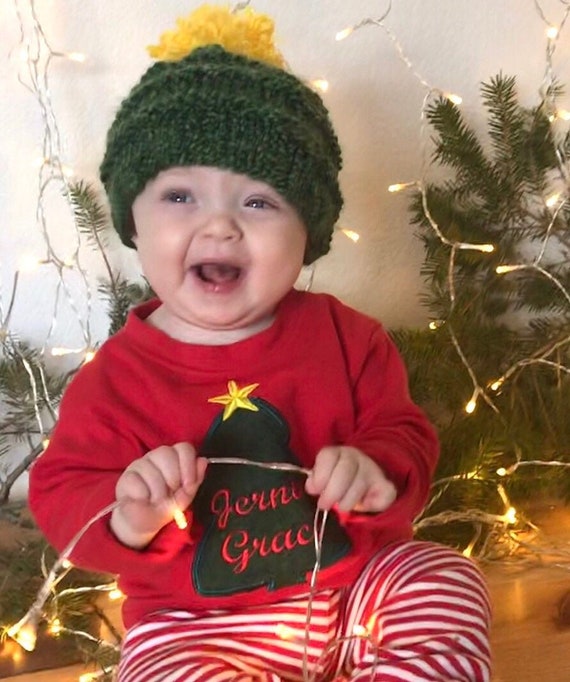 Baby Toddler Christmas Tree Knit Hat 