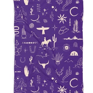 Western Bath Towel Cowboy Cactus Thunderbird Print Adult Beach Towel Western Bathroom Decor Southwestern Style