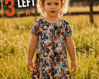 Girls Western T Shirt Dress, Cowgirl Tunic Outfit