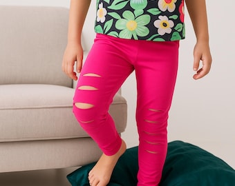 Leggings strappati in cotone per bambine - Etsy Italia