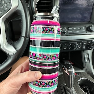 16 oz Stainless Steel Tumblers | Western Tumblers Feature temperature control - keep your beverage hot or cold. Sleek design fits everywhere! Choose from 4 designs: Pink Cowgirl, Serape Bolts, Yeehaw & Floral Serape. Ships FREE with $35+ purchase.