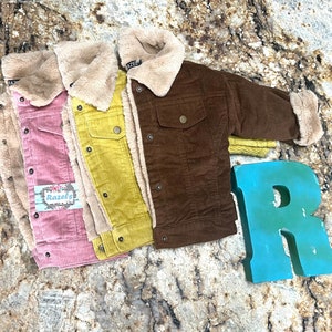 Kids Corduroy Sherpa Jacket  /  Retro Western  Coat / COWBOY COWGIRL Coat