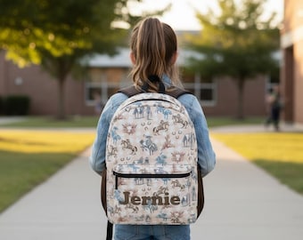 Personalized Cowgirl Backpack for Kids | Western School Backpack with Name