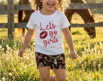 Let’s Go Girls Western Outfit for Girls | Cowgirl Bell Bottom or Shorts Set