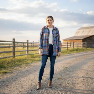 Women’s Plaid Button-Down Shirt
