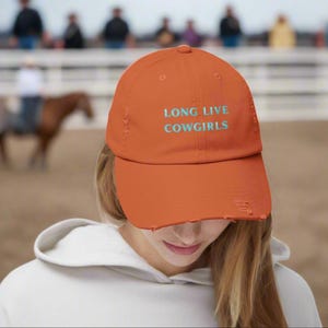 Long Live Cowgirls Hat: Distressed Turquoise Western Cap