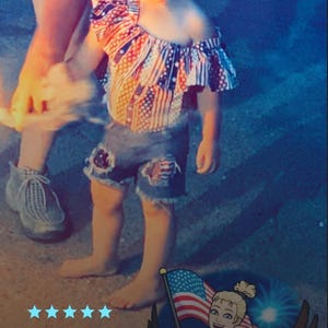 4th of July Outfit: American Flag Shirt & Distressed Denim Shorts