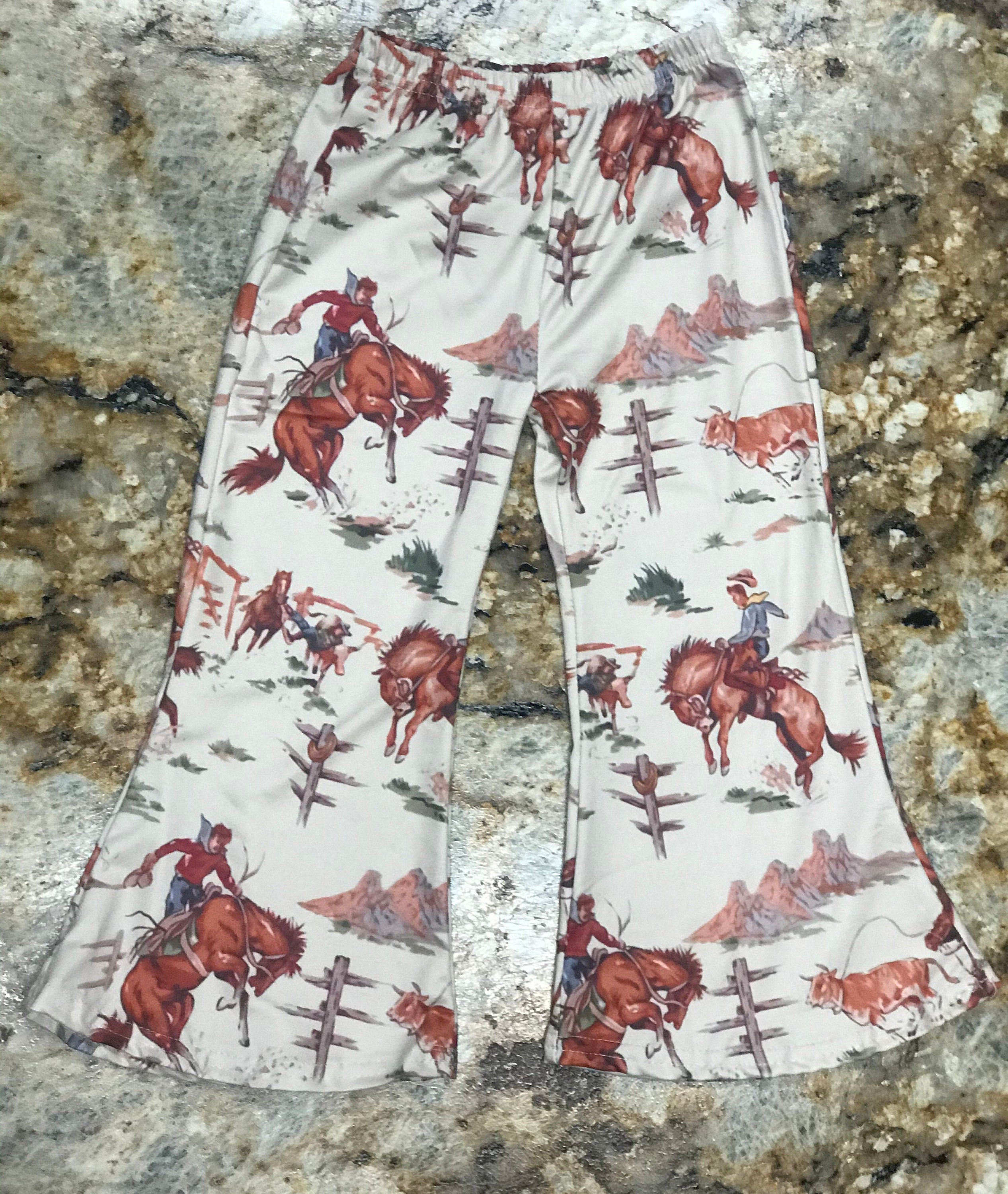 Retro Vintage Cowgirl Bell Bottoms 